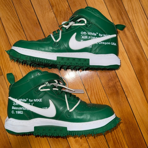 Green OFF-WHITE af1 mid size 11 - Picture 4 of 8